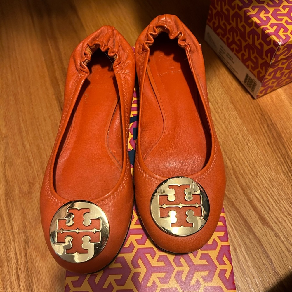 New Orange Tory Burch Ballet Flats